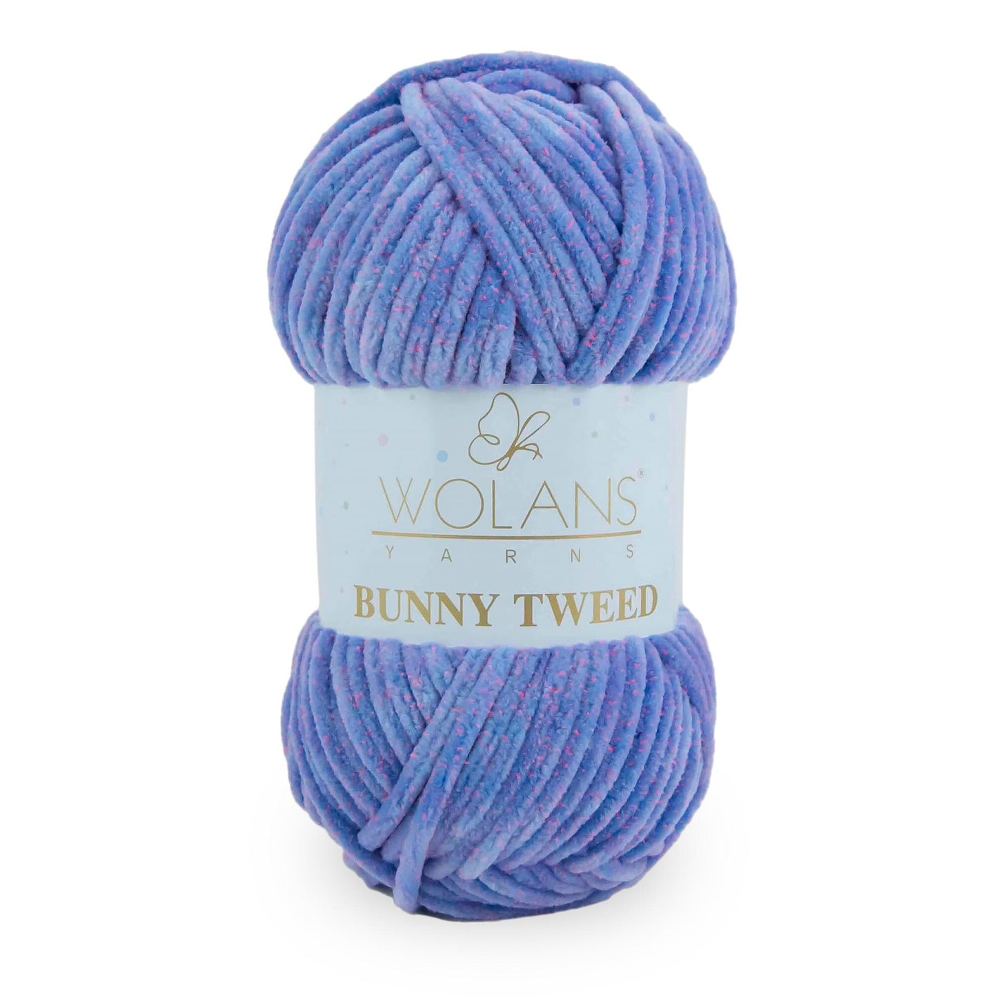 Mid Blue/Pink (14018) - Wolans Yarn Bunny Tweed 100g