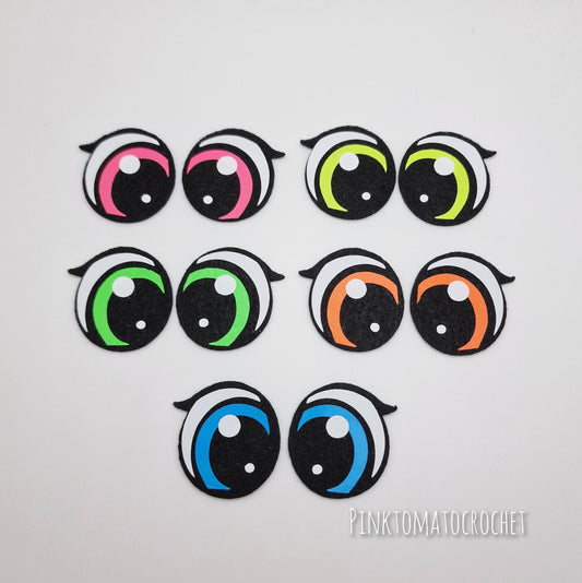 1" Kawaii Felt Eyes (5 pairs)