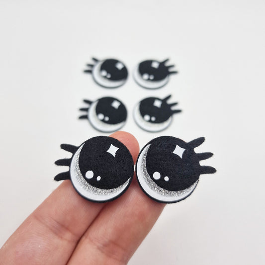 1.75" Silver Glitter Felt Eyes (3 pairs)