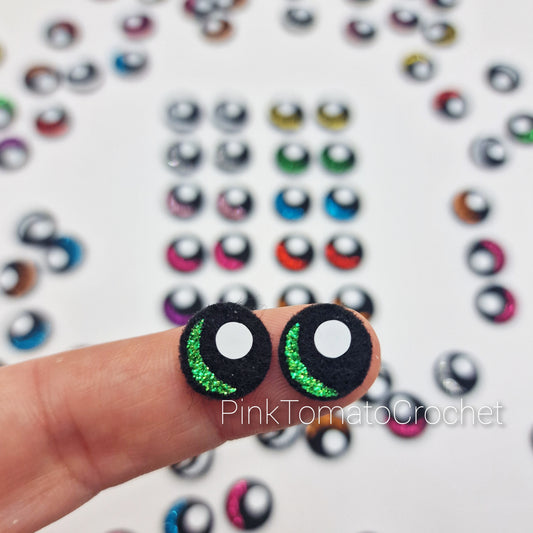 0.5" Glitter Mix Kawaii Felt eyes (10 pairs)