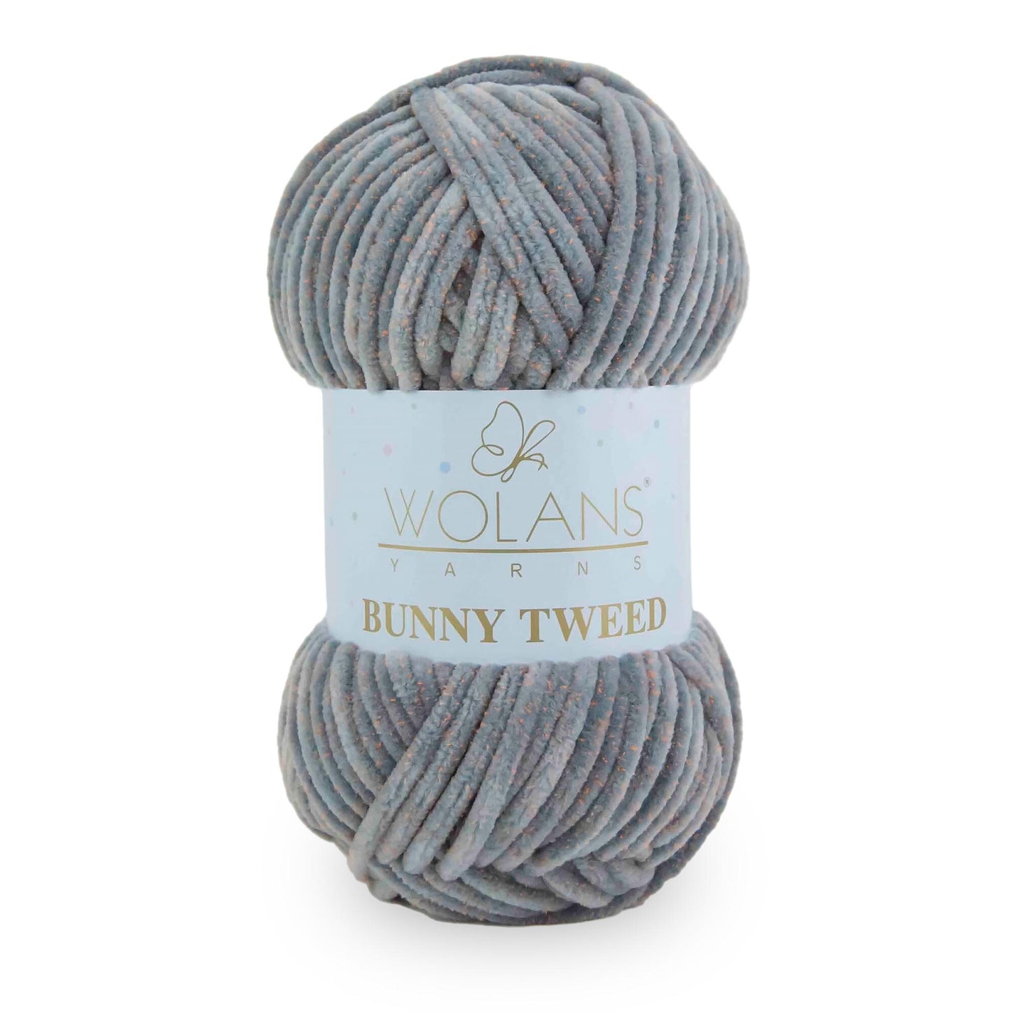 Mid Grey/Orange (14013) - Wolans Yarn Bunny Tweed 100g