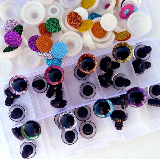 15-Pack 3D Mixed Glitter Safety Eyes Box